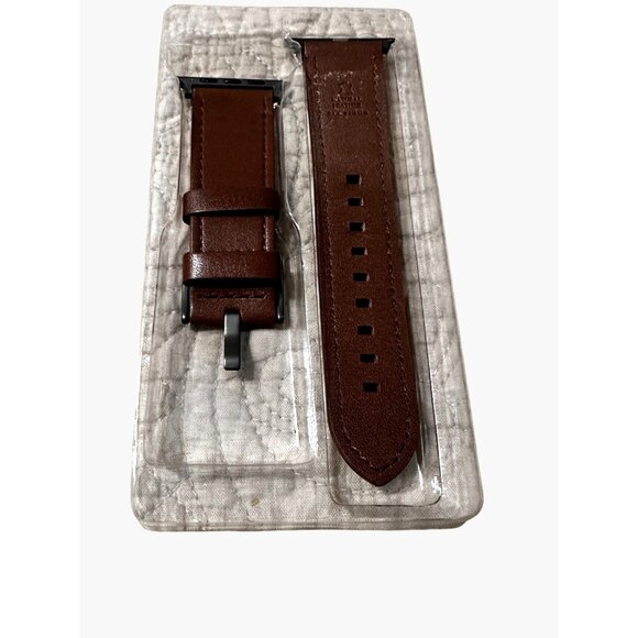 Leather Replacement Watch Band 45mm 44mm Brown Strap/Smart / Traditional Watches - Picture 1 of 7